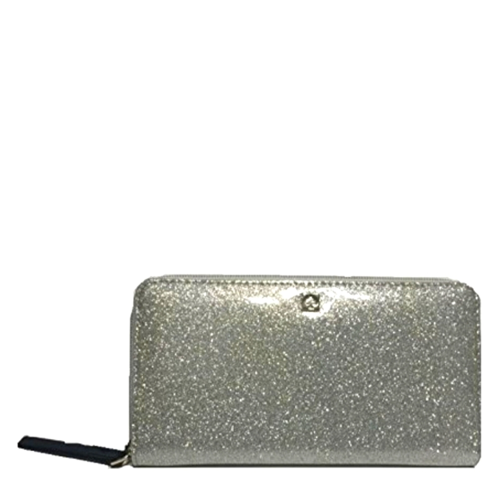 Kate Spade silver metallic long wallet